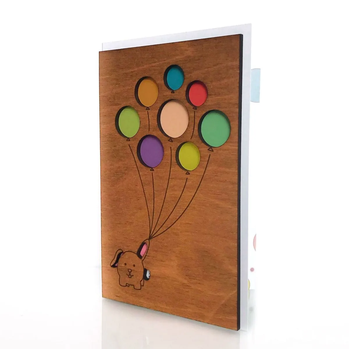 Деревянная открытка Зайка