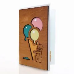 Деревянная открытка Мороженка